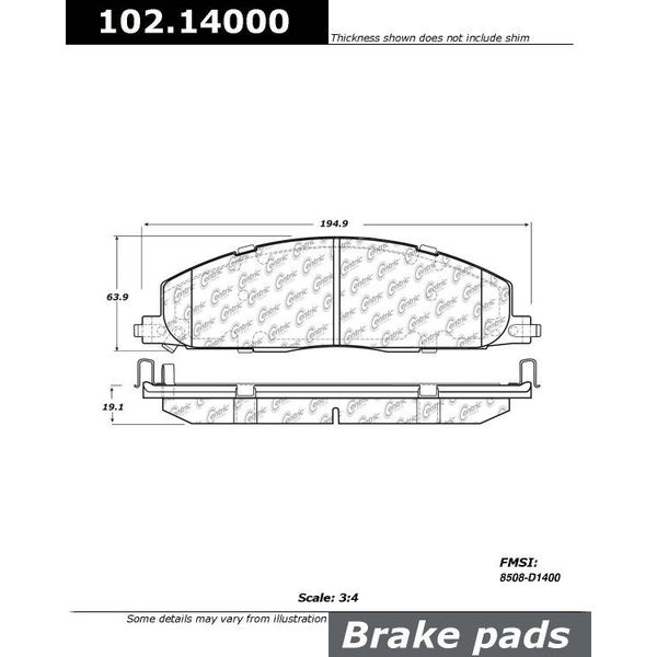 Centric Parts CTEK Metallic Brake Pads, 102.14000 102.14000